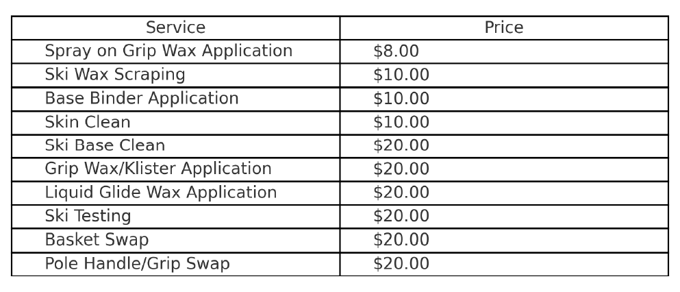 ski_rentals Trail Sports - Ski Servicing